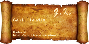 Gani Klaudia névjegykártya